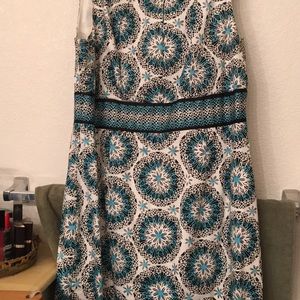 Dress-blue, White, and black